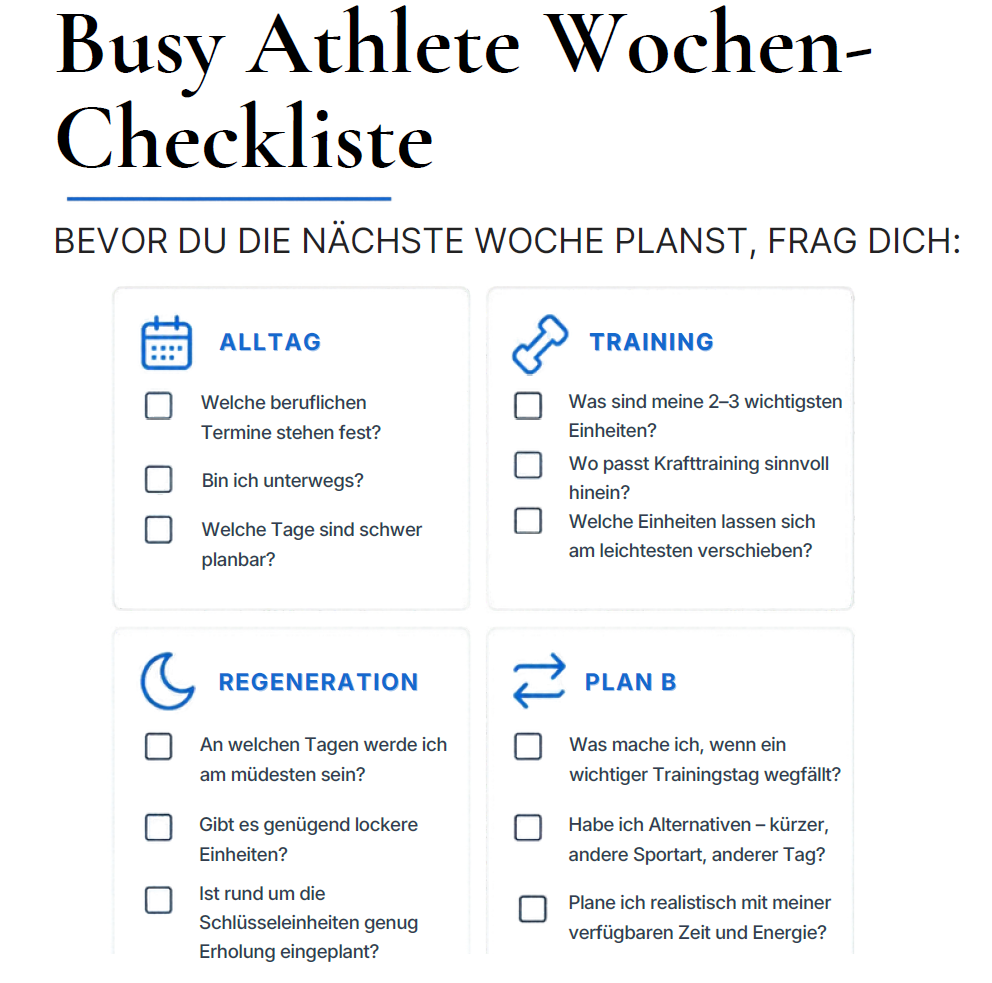 Busy Athlete Wochen-Checkliste